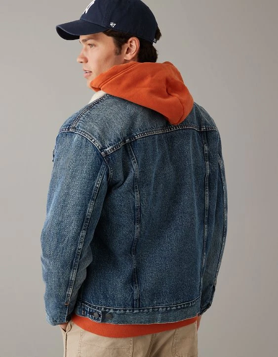 AE Denim Sherpa Trucker Jacket - Image 3