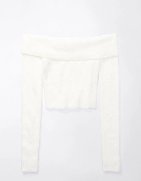 AE Off-the-Shoulder Cropped Sweater - Image 3
