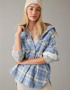 AE Plaid Fleece & Love Shacket