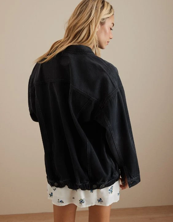 AE Oversized Denim Boyfriend Jacket - Image 3