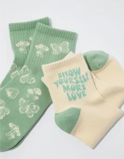 AE Butterfly + Self Love Boyfriend Sock 2-Pack