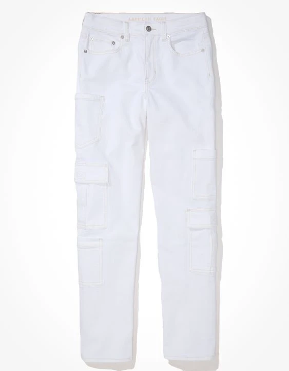AE Stretch Super High-Waisted Baggy Straight Jean - Image 3