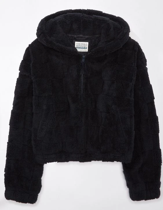 AE Sherpa Checkered Quarter-Zip Hoodie - Image 3