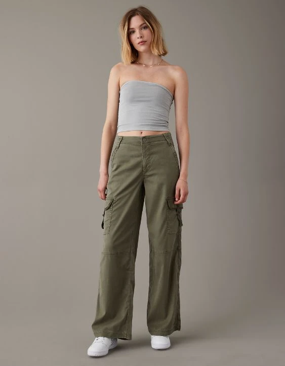 AE Dreamy Drape Stretch Super High-Waisted Cargo Baggy Wide-Leg Pant - Image 2