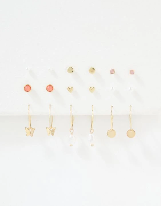 AEO Coral Stud + Hoop Earring 18-Pack - Image 3