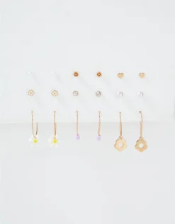 AEO Daisy Stud + Hoop Earring 18-Pack