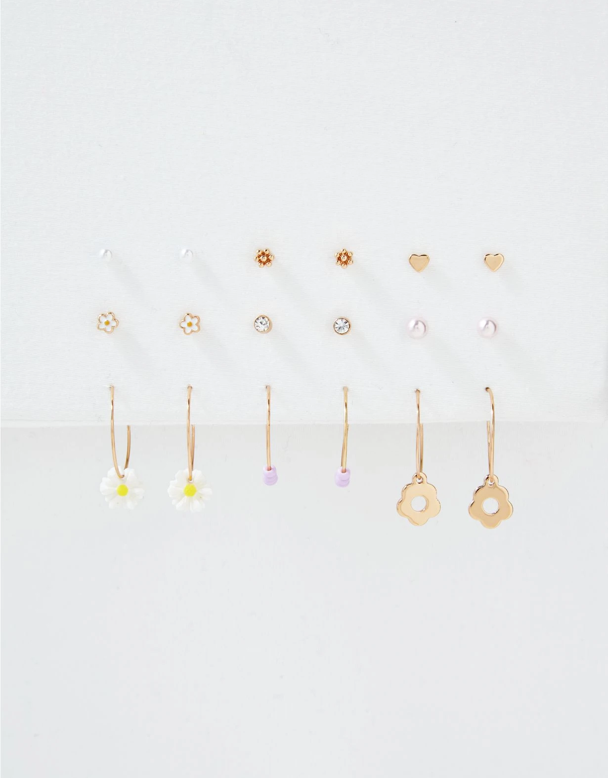AEO Daisy Stud + Hoop Earring 18-Pack