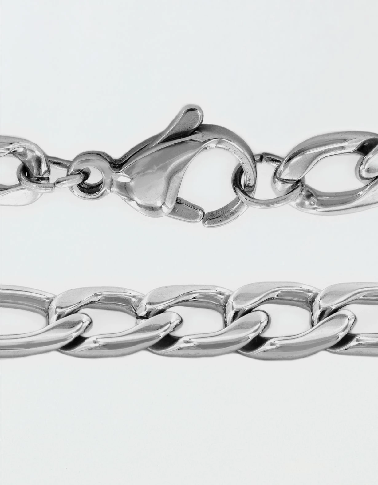 West Coast Jewelry Polished Stainless Steel Figaro Chain Necklace - Image 2