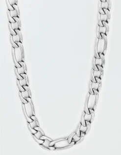 West Coast Jewelry Polished Stainless Steel Figaro Chain Necklace