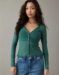 AE Mesh Button-Up Shirt