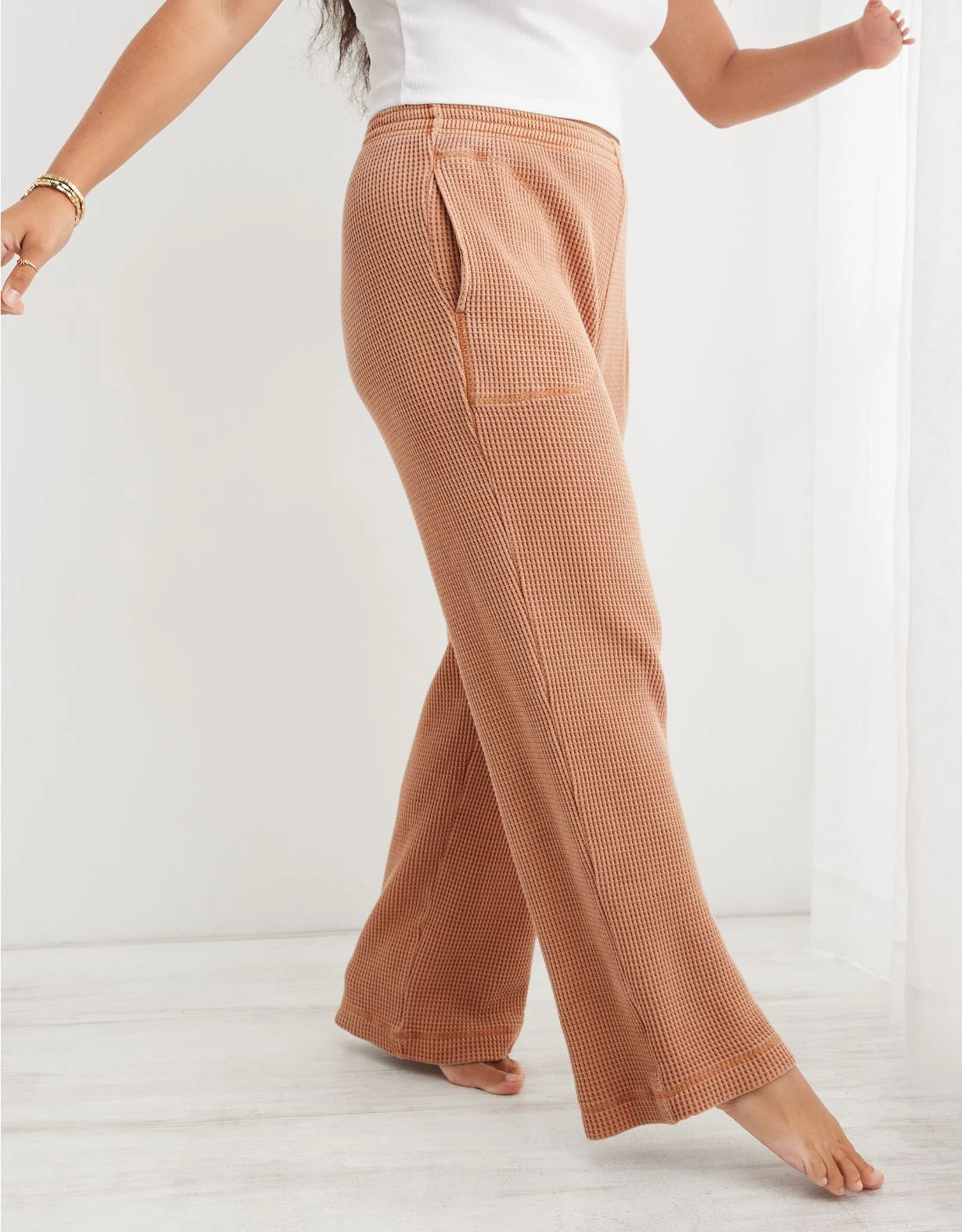 Aerie Straight Leg Waffle Pant
