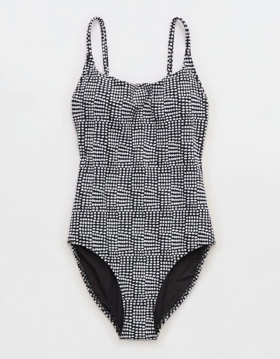 Aerie Jacquard Crossback One Piece Swimsuit - Image 3