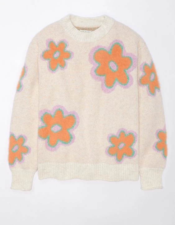 AE Floral Crew Neck Sweater - Image 3