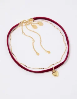 Aerie Velvet Heart Choker Pack