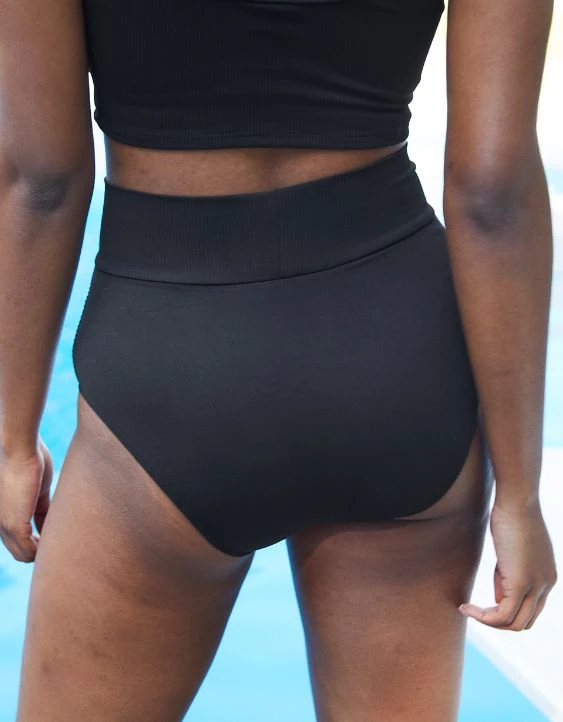 Aerie Ribbed Crossover High Waisted Bikini Bottom - Image 2