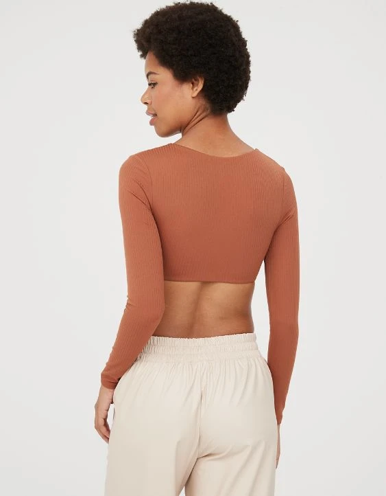 OFFLINE By Aerie Real Me Super Cropped Long Sleeve Bra Top - Image 2
