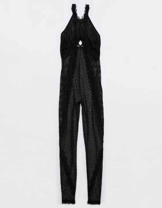 Aerie Show Off Park Picnic Lace High Neck Bodysuit - Image 3