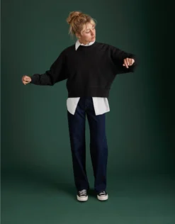 AE77 Premium Cropped Fleece Crewneck Sweatshirt