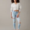 AE Next Level Curvy High-Waisted Ripped Jegging