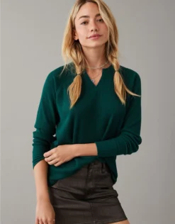 AE Oversized Long-Sleeve Plush Tee