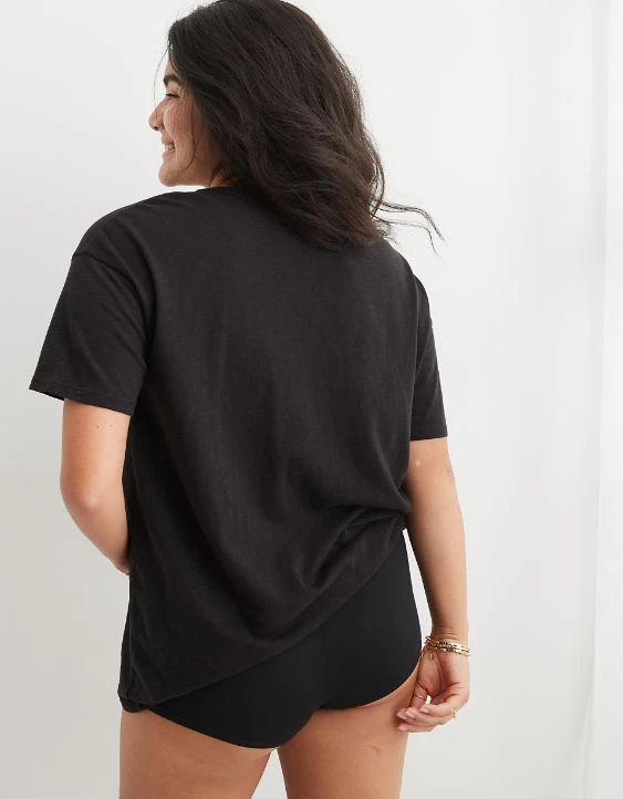 Aerie Distressed Basic V-Neck Boyfriend T-Shirt - Image 2