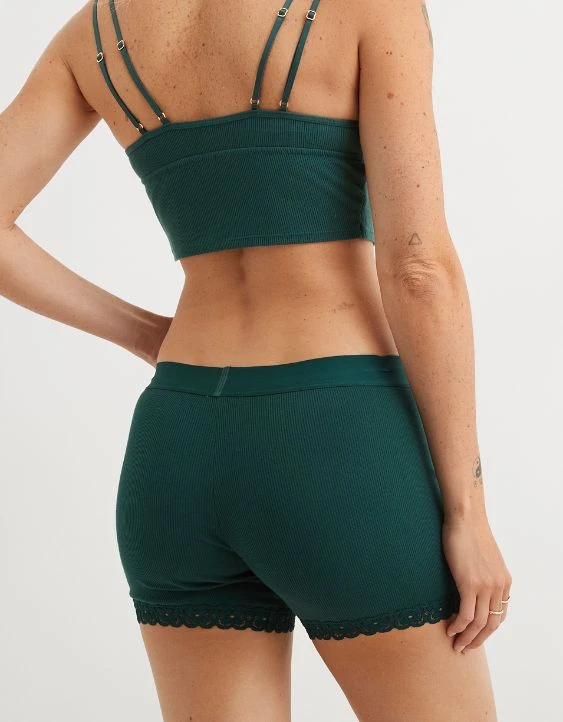 Aerie Superchill Cotton Cozy Lace Boyshort Underwear - Image 3