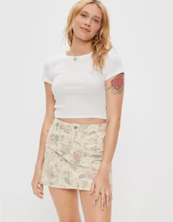 AE Super High-Waisted Floral Mini Skirt